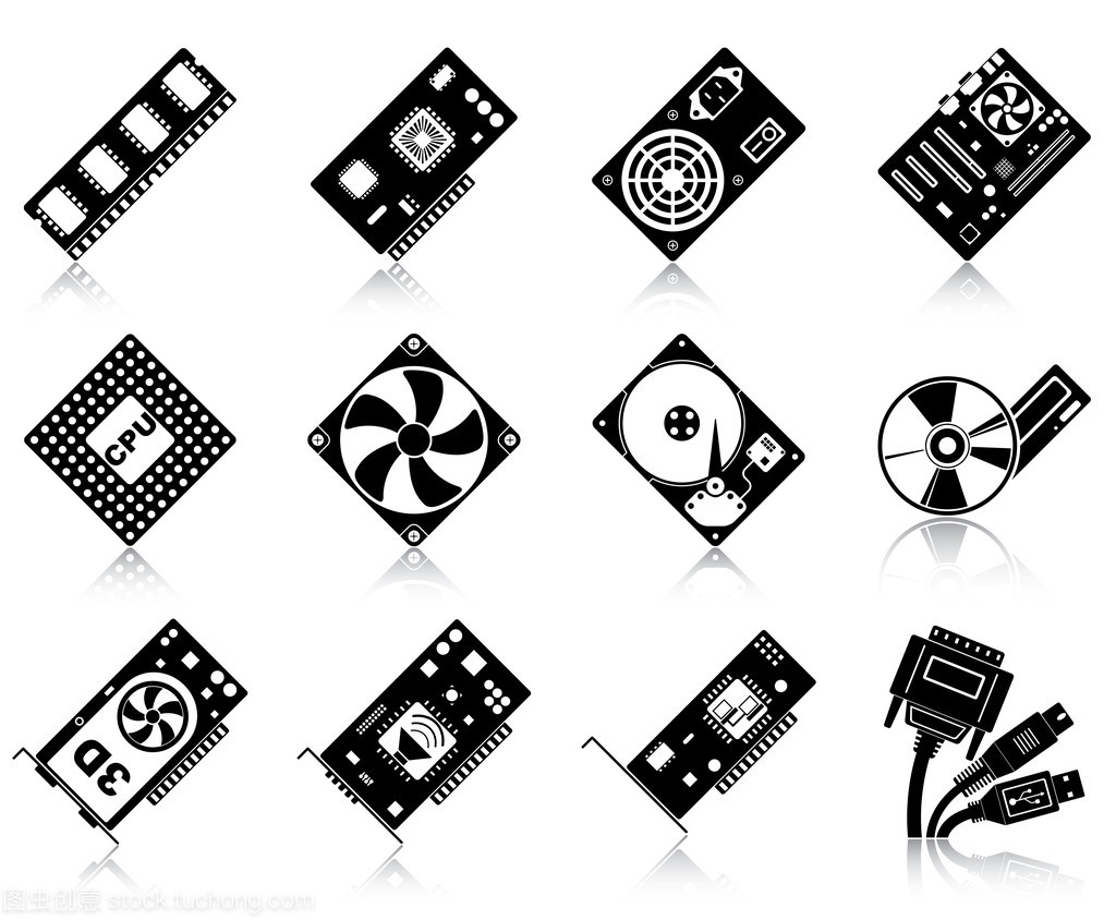 計(jì)算機(jī)硬件圖標(biāo) 軟硬件交互的視覺(jué)化體現(xiàn)
